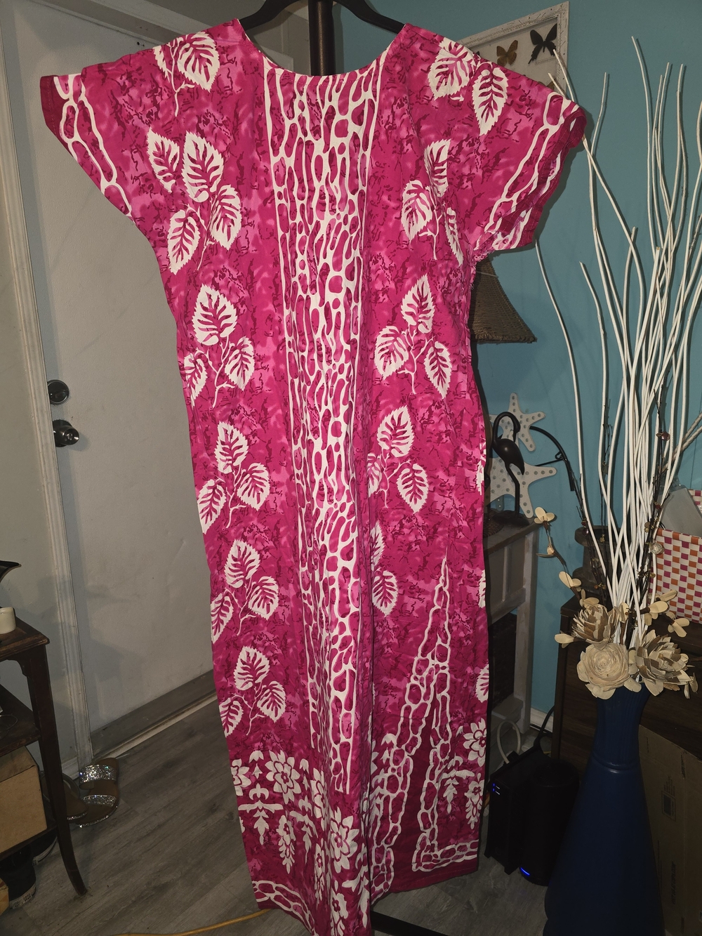 Tropical Fuchsia Maxi Caftan Dress - Picture 9 of 9